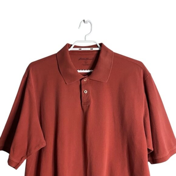 Eddie Bauer Men's Tall 100% Cotton Coral Polo Golf Shirt - Picture 2 of 8